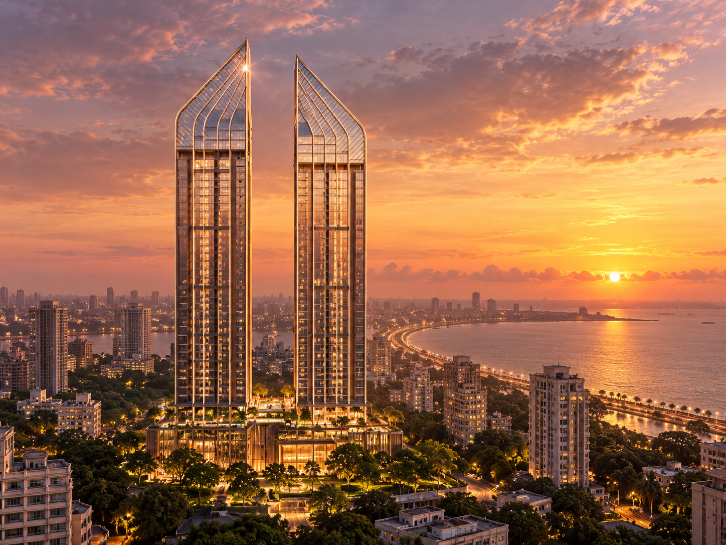 Illustrative luxury residential building exterior in Mumbai